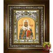 Икона освященная &quot;Тихон ,патриарх Московский&quot;, 14x18 см, в деревянном киоте 20x24 см, 20x24 см