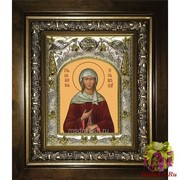 Икона освященная &quot;Ксения Петербургская (Петербуржская) блаженная&quot;, 14x18 см, в деревянном киоте 20x24 см, 20x24 см