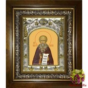 Икона освященная &quot;Савва Освященный,преподобный&quot;, 14x18 см, в деревянном киоте 20x24 см, 20x24 см