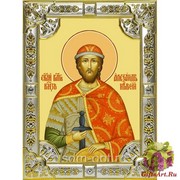 Икона освященная &quot;Александр Невский, благоверный князь&quot; 18x24 см со стразами, 18x24 см
