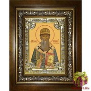 Икона освященная &quot;Иов ,патриарх Московский и всея Руси,святитель&quot;, 18x24 см, со стразами, в деревянном киоте 24x30 см, 24x30 см