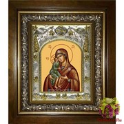 Икона освященная &quot;Елецкая икона Божией Матери&quot;, 14x18 см, в деревянном киоте 20x24 см, 20x24 см