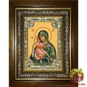 Икона освященная &quot;Достойно Есть икона Божией Матери&quot;, 18x24 см, со стразами, в деревянном киоте 24x30 см, 24x30 см