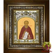 Икона освященная &quot;Сергий (Сергей) Радонежский преподобный&quot;, 14x18 см, в деревянном киоте 20x24 см, 20x24 см