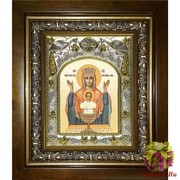 Икона освященная &quot;Неупиваемая чаша икона Божией Матери&quot;, 14x18 см, в деревянном киоте 20x24 см, 20x24 см