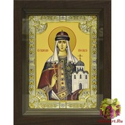 Икона освященная &quot;Ольга равноапостольная великая княгиня&quot;, 18x24 см, со стразами, в деревянном киоте 24x30 см, 24x30 см