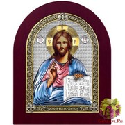 Икона освященная &quot;Спас Вседержитель&quot;, серебро 925, 16.5x20 см