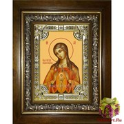 Икона освященная &quot;В родах Помощница,икона Божией Матери&quot;, 18x24 см, со стразами, в деревянном киоте 24x30 см, 24x30 см