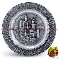 Тарелка настенная Замок олово, оловянная посуда. Artina