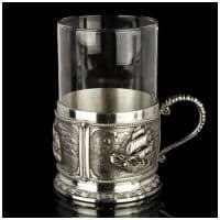 Стакан для чая с подстаканником из олова 0,2 л олово и стекло Германия Artina