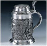 Кружка для пива Кареты, экипажи, путешествия оловянная посуда 0,6 L, Австрия Artina