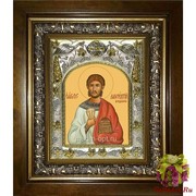 Икона освященная &quot;Лаврентий Римский архидиакон мученик&quot;, 14x18 см, в деревянном киоте 20x24 см, 20x24 см