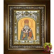 Икона освященная &quot;Серафим (Соболев) архиепископ Богучарский,святитель&quot;, 14x18 см, в деревянном киоте 20x24 см, 20x24 см