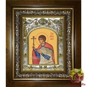 Икона освященная &quot;Уар мученик&quot;, 14x18 см, в деревянном киоте 20x24 см, 20x24 см