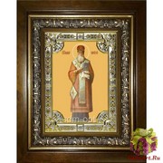 Икона освященная &quot;Иннокентий, митрополит Московский святитель&quot;, 18x24 см, со стразами, в деревянном киоте 24x30 см, 24x30 см