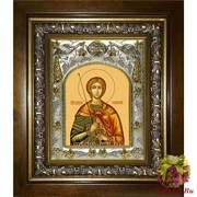 Икона освященная &quot;Димитрий Солунский великомученик (Дмитрий)&quot;, 14x18 см, в деревянном киоте 20x24 см, 20x24 см