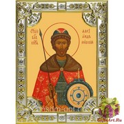 Икона освященная &quot;Александр Невский, благоверный князь&quot; 18x24 см со стразами, 18x24 см