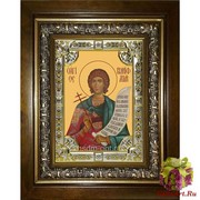 Икона освященная &quot;Вонифатий мученик&quot;, 18x24 см, со стразами, в деревянном киоте 24x30 см, 24x30 см