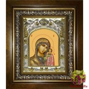 Икона освященная &quot;Казанская икона Божией Матери&quot;, 14x18 см, в деревянном киоте 20x24 см, 20x24 см