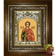 Икона освященная &quot;Вонифатий мученик&quot;, 14x18 см, в деревянном киоте 20x24 см, 20x24 см