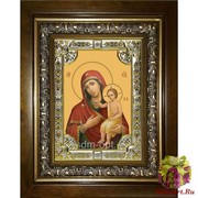 Икона освященная &quot;Воспитание икона Божией Матери&quot;, 18x24 см, со стразами, в деревянном киоте 24x30 см, 24x30 см