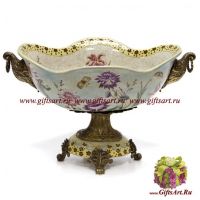 Ваза Антик. Фарфор и бронза. Коллекция Полдень. Ручная работа. Длина 43 см