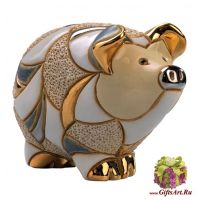 Свинка символ 2019 года. Керамическая фигурка De Rosa Rinconada Длина 8 см