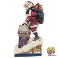 Викторианский Санта Клаус с подарками на трубе. Подарок на Новый год. 20 см Jim Shore