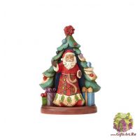 Санта Клаус с ёлкой набор. Подарок на Новый год. 10 см Jim Shore
