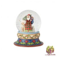 Снежный шар Санта с подарками и оленем. Высота 13 см. Jim Shore