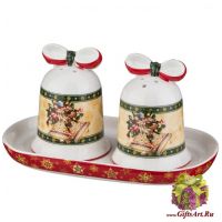 Набор для специй Соль Перец на подставке 431685 Новогодняя коллекция