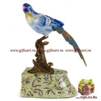 Держатель для книг правый.Фарфор и бронза. Синяя птица. Декор Исфахан. Ручная работа. 23 см