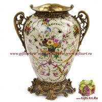 Ваза. Фарфор и бронза. Декор Мавританский сад 2. Ручная работа. Высота 31 см