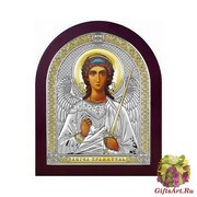 Икона освященная &quot;Ангел Хранитель&quot;, дерево, посеребрение 925, 16.5x20 см