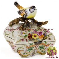 Шкатулка. Фарфор и бронза. Декор Мавританский сад 2. Ручная работа. Высота 16 см