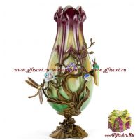 Ваза-цветок. Фарфор и бронза. Серия Тропический рай. Ручная работа. 40 см