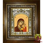 Икона освященная &quot;Казанская икона Божией Матери&quot;, 14x18 см, в деревянном киоте 20x24 см, 20x24 см