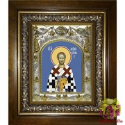 Икона освященная &quot;Августин блаженный&quot;, 14x18 см, в деревянном киоте 20x24 см, 20x24 см