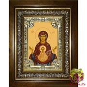 Икона освященная &quot;Знамение икона Божией Матери&quot;, 18x24 см, со стразами, в деревянном киоте 24x30 см, 24x30 см