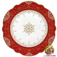 Тарелка фарфоровая Золотая снежинка 20 см