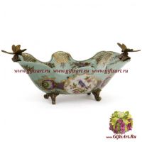 Чаша стрекозы. Фарфор и бронза. Декор Gartenpalais. Ручная работа. 31 см