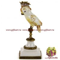Попугай Какаду. Фарфор и бронза. Ручная работа. 20 см