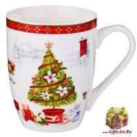 Кружка фарфоровая большая Новогоднее чудо. 350 мл Подарочная упаковка