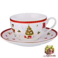 Чайная пара Новогоднее чудо. Фарфор. Подарочная упаковка
