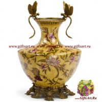 Ваза Стрекозы. Фарфор и бронза. Декор Сады Шахерезады. Ручная работа. Высота 40 см