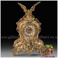 Часы настольные золотистые из бронзы С орлом 38 см. Испания Virtus 5737