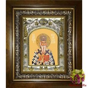 Икона освященная &quot;Николай Сербский,святитель&quot;, 14x18 см, в деревянном киоте 20x24 см, 20x24 см