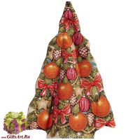 Чехол на бутылку. Ёлка с ананасами. Размер 35х44 см.