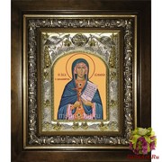 Икона освященная &quot;Евфимия Всехвальная великомученица&quot;, 14x18 см, в деревянном киоте 20x24 см, 20x24 см