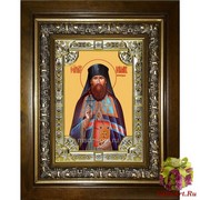 Икона освященная &quot;Вениамин Петроградский Гдовский митрополит,священномученик&quot;, 18x24 см, со стразами, в деревянном киоте 24x30 см, 24x30 см